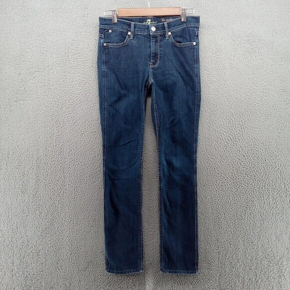 7 For All‎ Mankind Jeans Womens 29 Blue Modern Straight Stretch USA Classicore - Picture 1 of 10